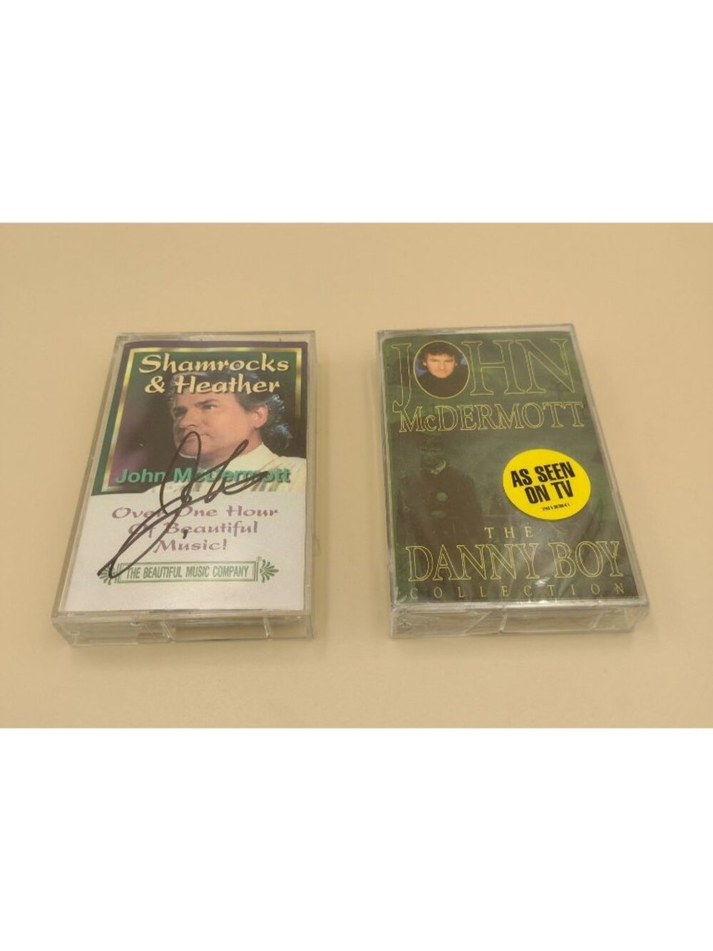 John McDermott Shamrocks & Heather Autographed Cassette + SEALED Danny Boy Tape